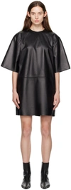 Teurn Studios Black Candy Leather Minidress In Black