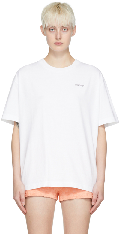Off-white White Cotton T-shirt In 184 White Multi