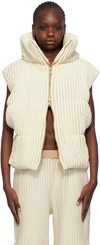 STANLEY RAFFINGTON SSENSE EXCLUSIVE OFF-WHITE & BEIGE VEST