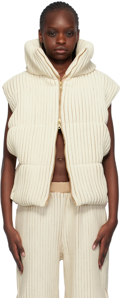 Stanley Raffington Ssense Exclusive Off-white & Beige Vest In Cream