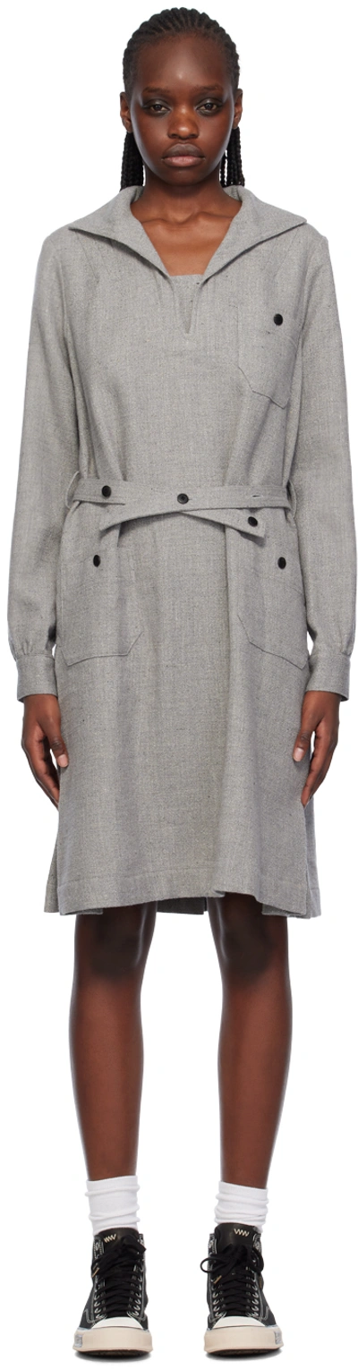 Visvim Gray Camp Midi Dress In Grey