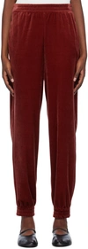 Max Mara Burgundy Two-pocket Lounge Pants In 002 Brick Red