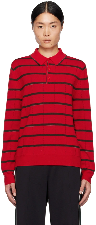 Paul Smith Mens Ls Polo Commission In Reds