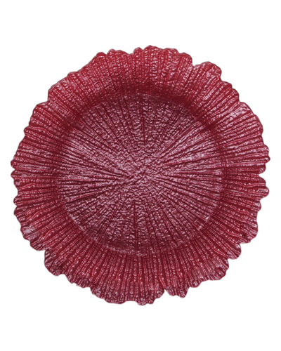 American Atelier Reef Set Of Four Charger Plates In Burgundy