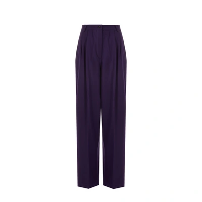 Saison 1865 Straight Wool Trousers In Purple