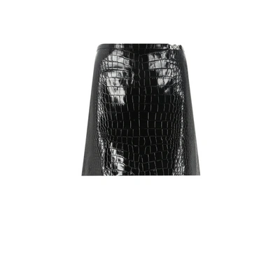 Versace Crocodile Mini Skirt In Black