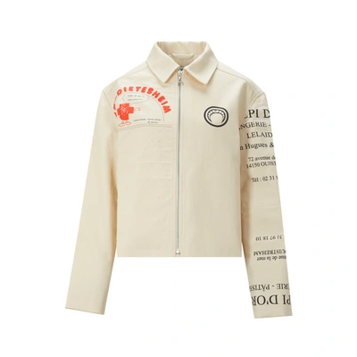 Marine Serre Printed Cotton Jacket In Neutral
