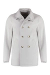 Herno Double-breasted High-neck Coat In Grey