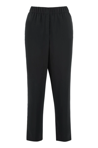 Peserico Cropped Pants In Black