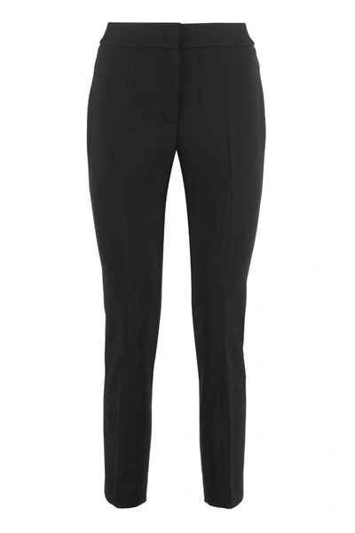 Peserico Stretch Gabardine Cigarette Trousers In Black