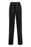 Peserico Women's Wool Blend Trousers In Black