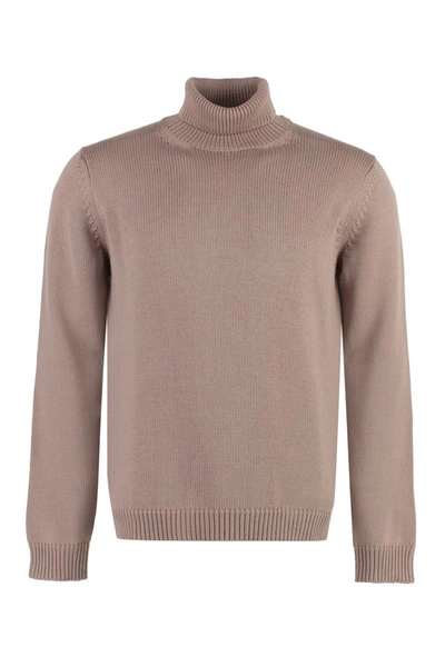 Roberto Collina Turtleneck Merino Wool Sweater In Pale Pink