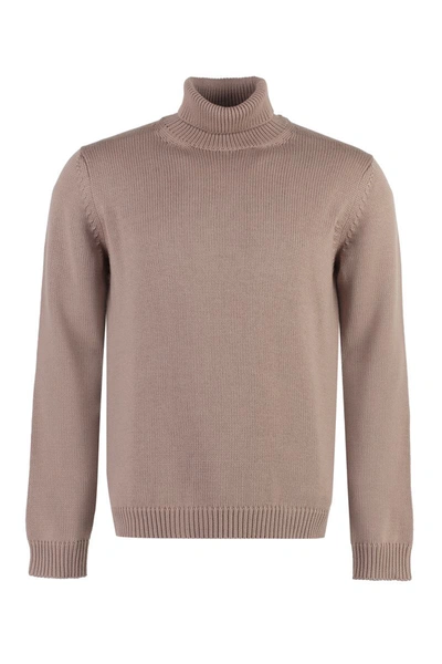 Roberto Collina Turtleneck Merino Wool Jumper In Pale Pink