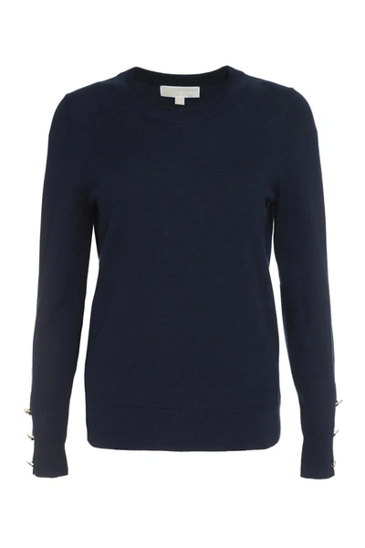 Michael Michael Kors Merino Sweater In Blue
