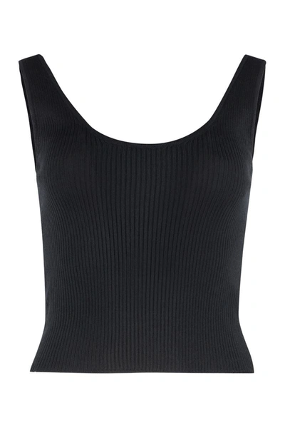 Roberto Collina Knitted Top In Black