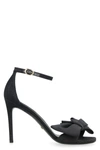 Stuart Weitzman Bow Detail Fabric Sandals In Black