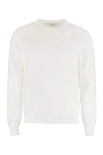 The (alphabet) The (knit) - Cotton Crew-neck Sweater In White