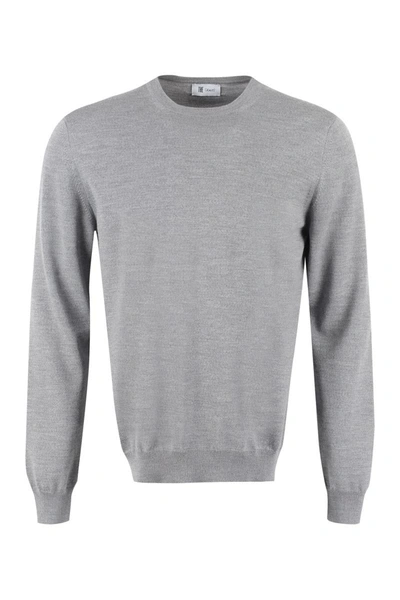 The (alphabet) The (knit) - Crew-neck Wool Sweater In Grey