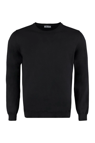 The (alphabet) The (knit) - Fine Knit Crew-neck Sweater In Black