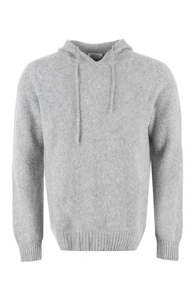 The (alphabet) Grey Knit Hoodie For Men