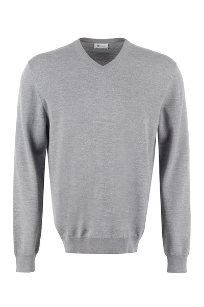 The (alphabet) The (knit) - Wool Pullover In Grey