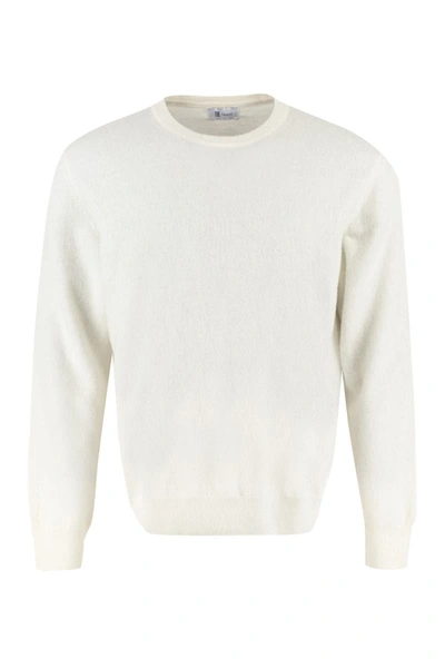 The (alphabet) The (knit) - Wool-cashmere Blend Crew-neck Pullover In Beige