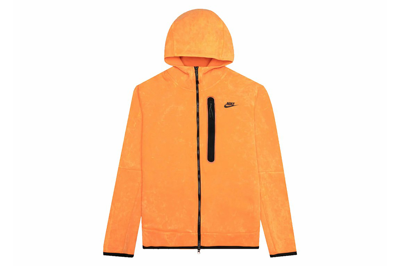 Pre-owned Nike Sportswear Tech Fleece Washed Hoodie Orange Frost