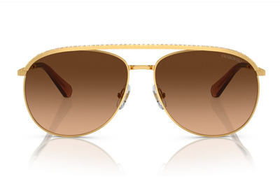 Swarovski Eyewear Aviator Sunglasses In Gold