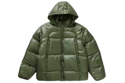 Pre-owned Supreme Featherweight Down Puffer Jacket Olive