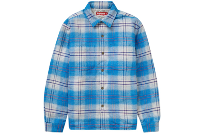 Pre-owned Supreme Lined Flannel Snap Shirt Blue
