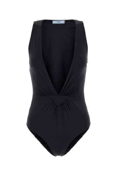 Prada Woman Black Stretch Nylon Swimsuit