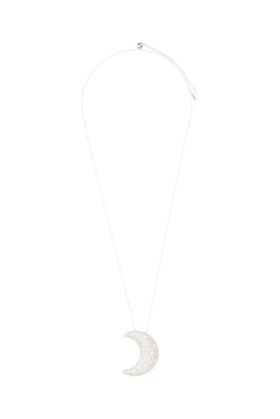 Swarovski Women's Luna Rhodium-plated & Crystal Moon Pendant Necklace In White