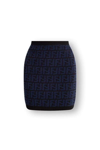 Fendi Ff Motif Knitted Mini Skirt In Multi