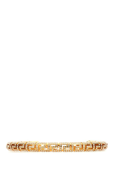 Versace Embellished Greca Cuff Bracelet In Gold