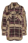 Vero Moda Leslie Check Lonline Jacket In Hot Pink Checksblacktigers