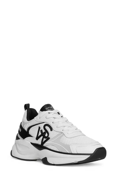 Stuart Weitzman Chunky Sole Sneaker In White/black