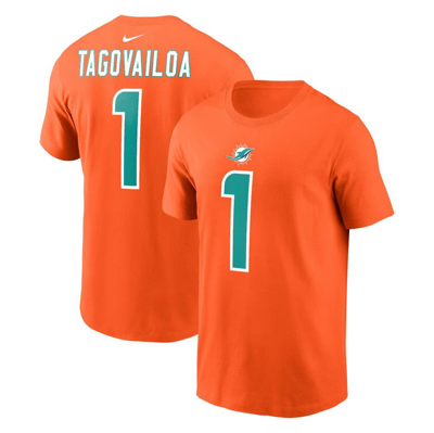 Nike Men's Tua Tagovailoa Orange Miami Dolphins Name And Number T-shirt