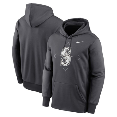 Nike Anthracite Seattle Mariners Bracket Icon Performance Pullover Hoodie
