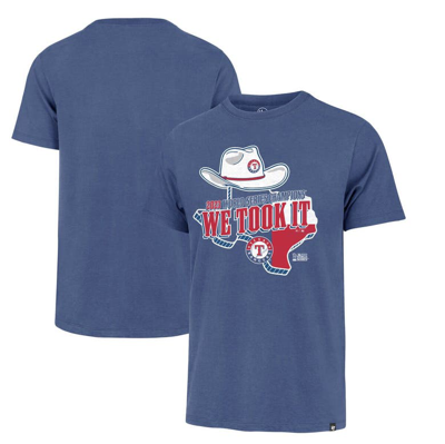 47 ' Royal Texas Rangers 2023 World Series Champions Local Playoff Franklin T-shirt