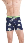 Saxx Daytripper Slim Fit Boxer Briefs In Peace On Earth- Maritime