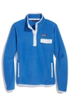 Vineyard Vines Harbor Fleece Half Zip In Tide Blue