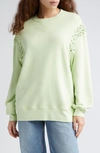 ULLA JOHNSON CORI LACE-UP DETAIL SWEATSHIRT