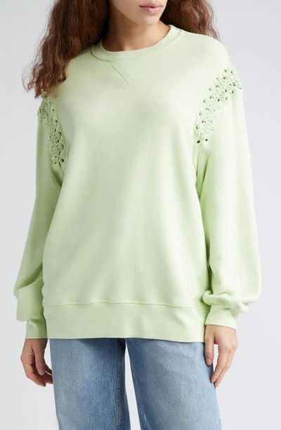 Ulla Johnson Cori Lace-up Detail Sweatshirt In Green