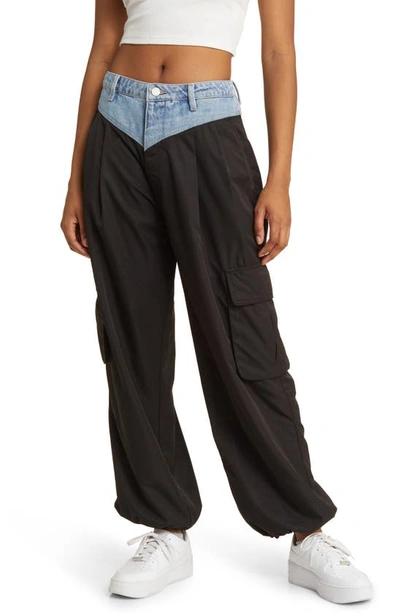 Blanknyc Denim Waist Tie Hem Joggers In Cold Gem