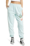 Boys Lie Locked In Cotton Interlock Graphic Joggers In Teal