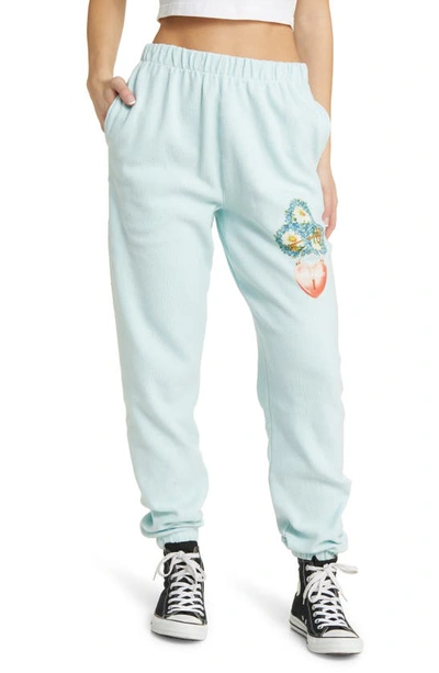 Boys Lie Locked In Cotton Interlock Graphic Joggers In Teal