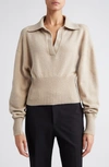 Proenza Schouler Collared Knit Eco-cashmere Sweater In Neutrals