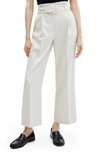 MANGO BELTED PAPERBAG WAIST WIDE LEG TROUSERS
