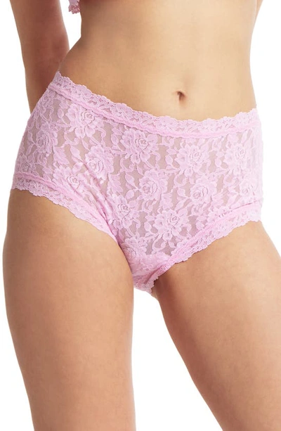 Hanky Panky Signature Lace High Waist Boyshorts In Cotton Candy Pink