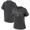 Wear By Erin Andrews Women's  Charcoal Distressed Colorado Buffaloes Boyfriend T-shirt In Charcoal